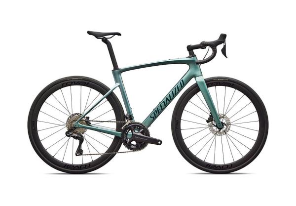 Specialized Roubaix SL8 Expert - Shimano Ultegra Di2 Gloss Fjord Metallic/White Pearl Fade/Emerald Metallic 49